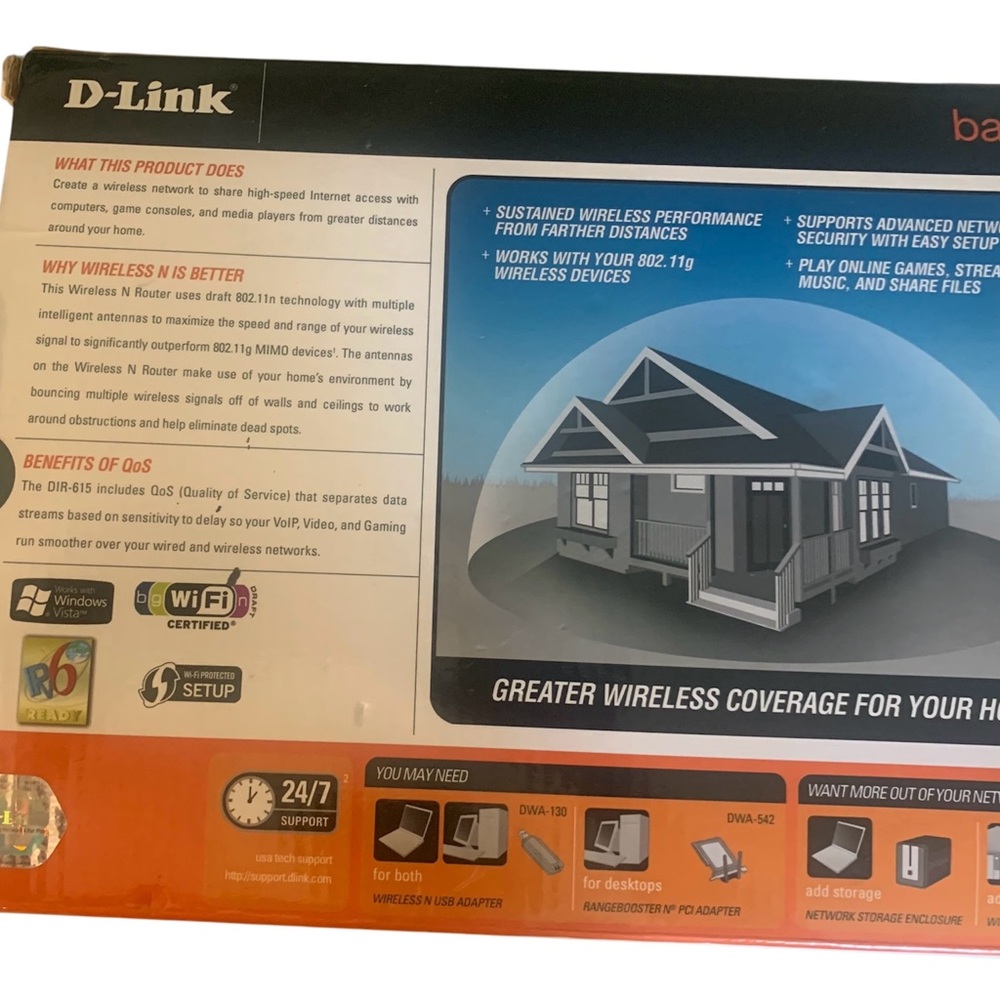D-Link Black and Silver Wireless Router - Picture 2 of 8